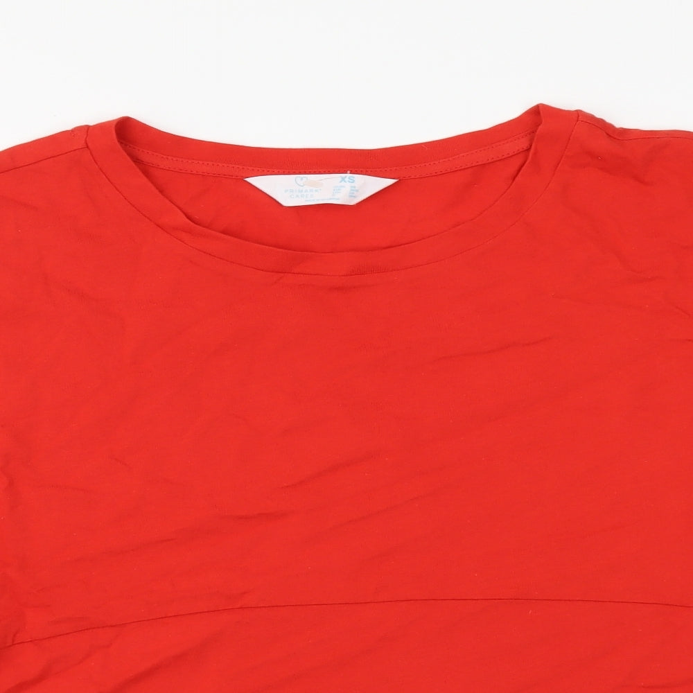 Primark Womens Red Cotton Basic T-Shirt Size S Round Neck