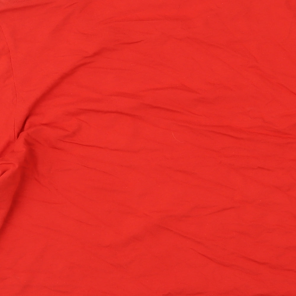 Primark Womens Red Cotton Basic T-Shirt Size S Round Neck