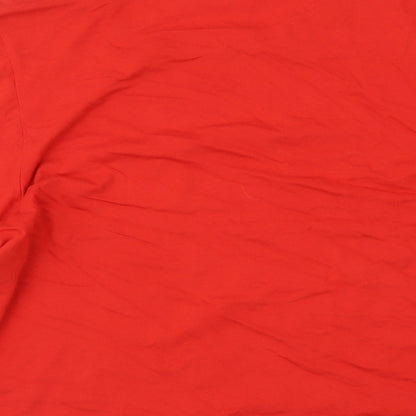Primark Womens Red Cotton Basic T-Shirt Size S Round Neck