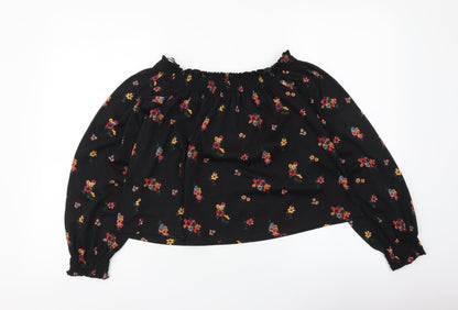 Womens UK Size S H&M Black Basic Blouse