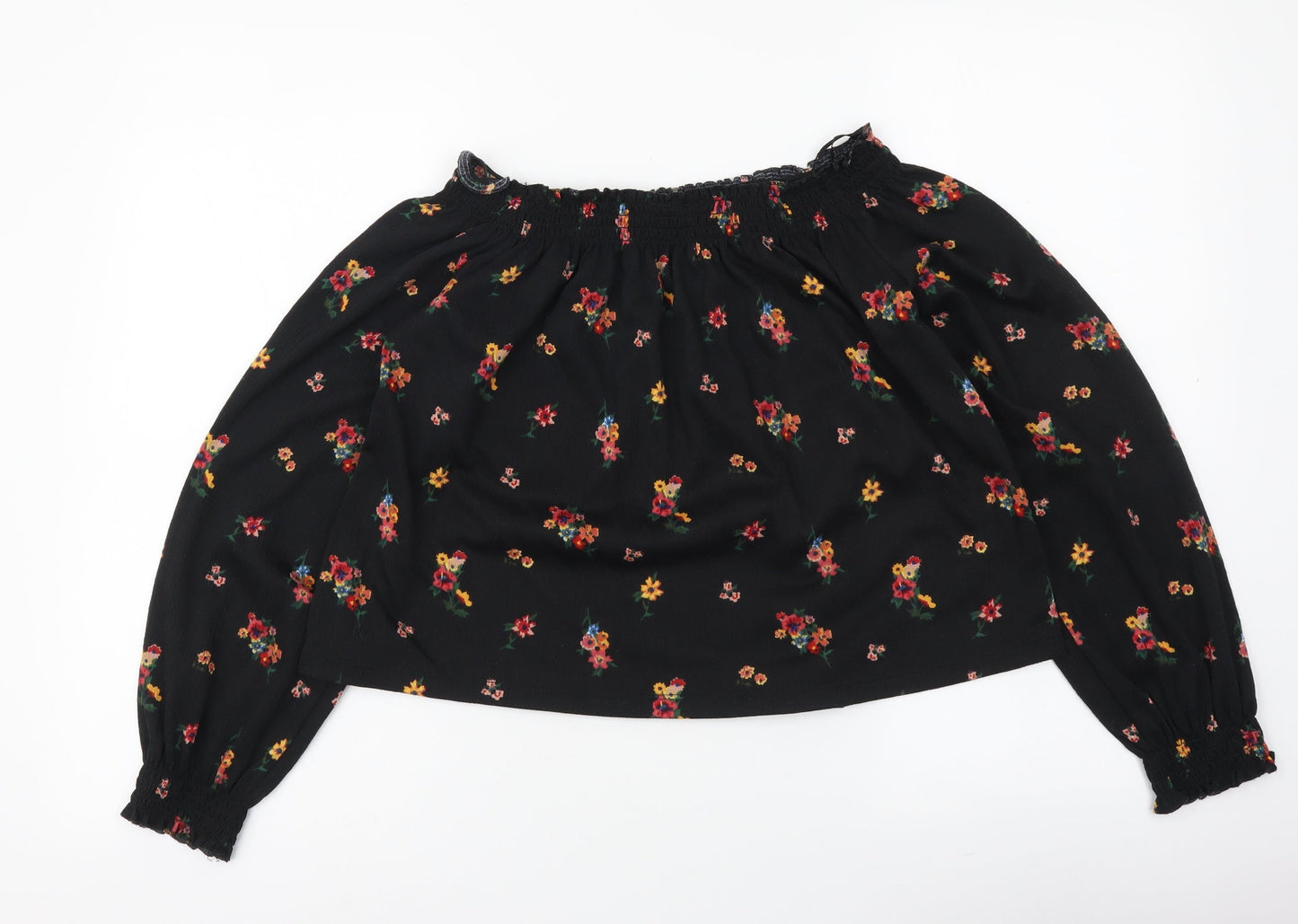 Womens UK Size S H&M Black Basic Blouse
