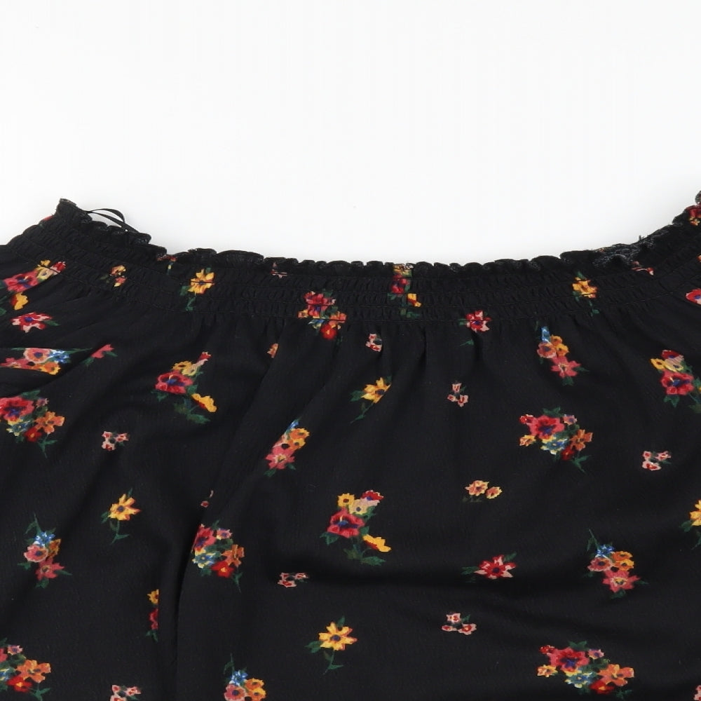 Womens UK Size S H&M Black Basic Blouse