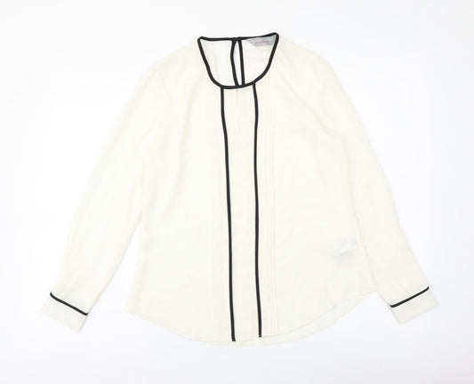 Womens UK Size 8 Dorothy Perkins Ivory Basic Blouse