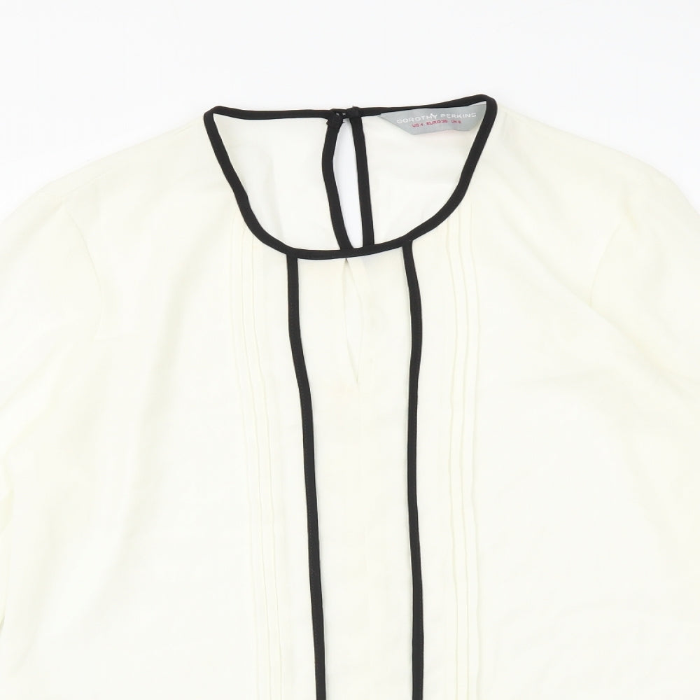 Womens UK Size 8 Dorothy Perkins Ivory Basic Blouse
