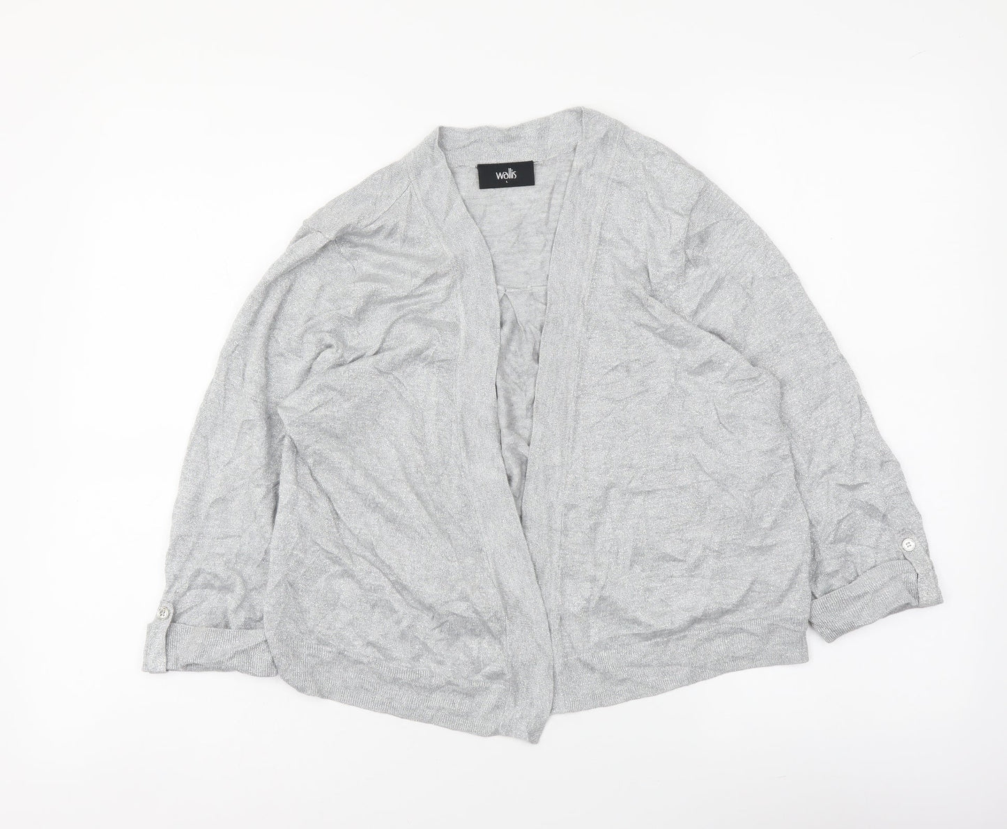 Womens UK Size L Wallis Silver Cardigan Jumper