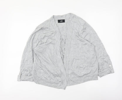Womens UK Size L Wallis Silver Cardigan Jumper