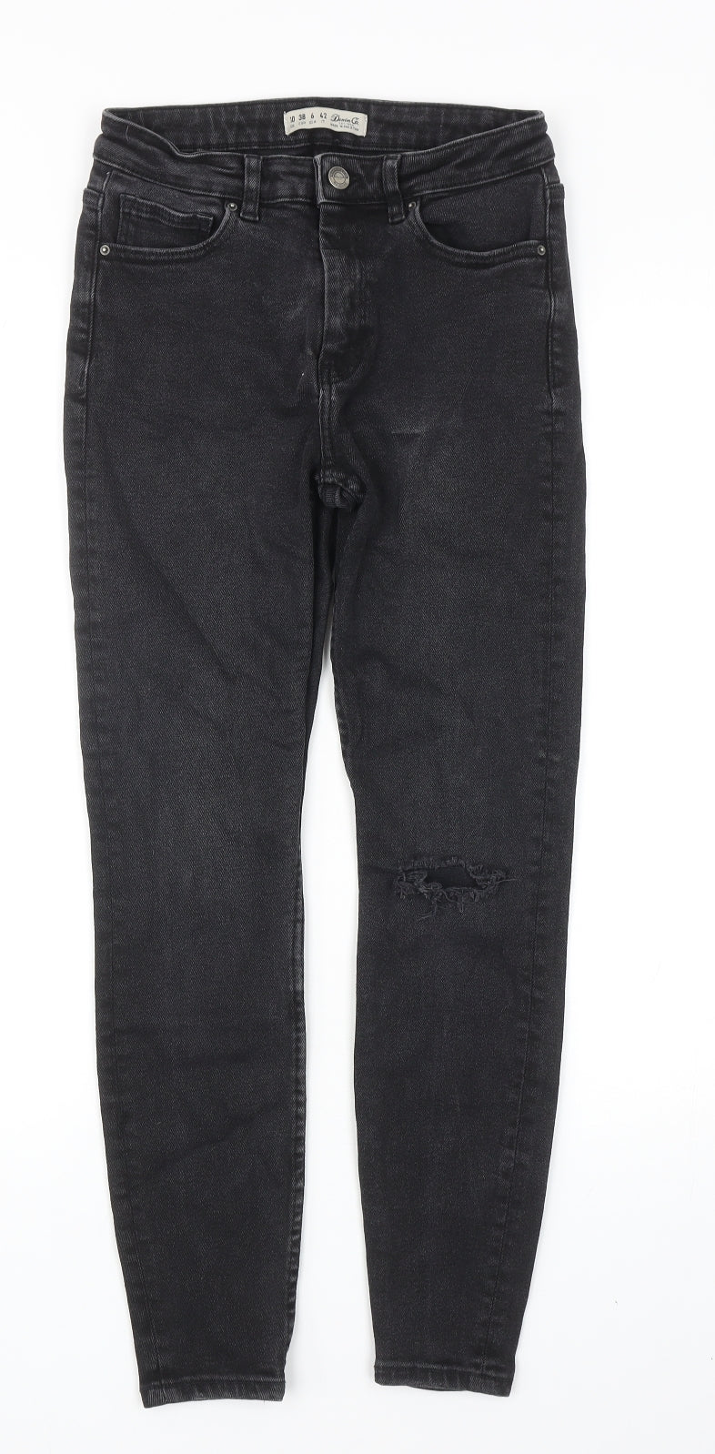 Denim & Co. Womens Black Cotton Skinny Jeans Size 10 Regular Zip