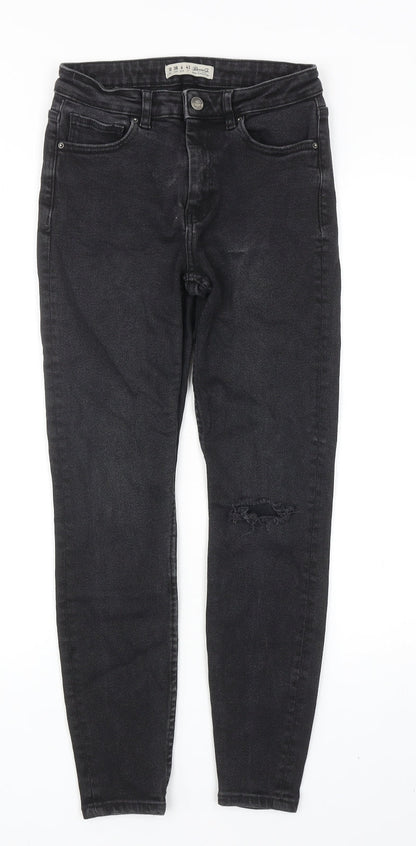 Denim & Co. Womens Black Cotton Skinny Jeans Size 10 Regular Zip