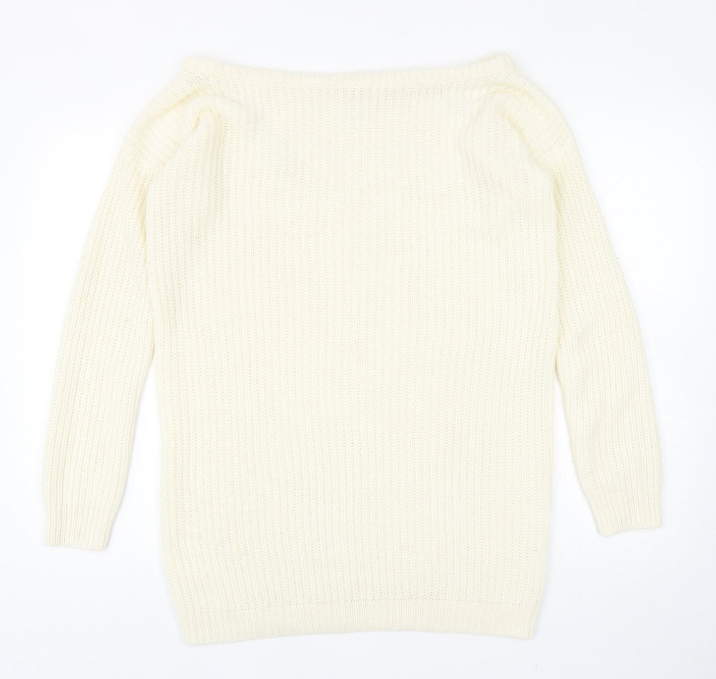 Womens UK Size S Missguided Ivory Pullover Jumper