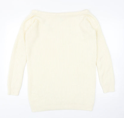 Womens UK Size S Missguided Ivory Pullover Jumper