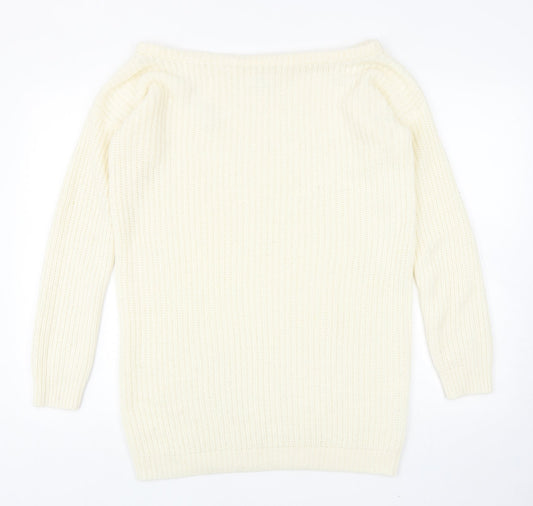 Womens UK Size S Missguided Ivory Pullover Jumper