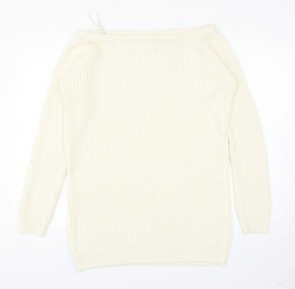 Womens UK Size S Missguided Ivory Pullover Jumper