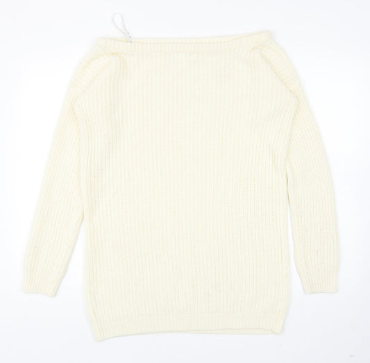Womens UK Size S Missguided Ivory Pullover Jumper