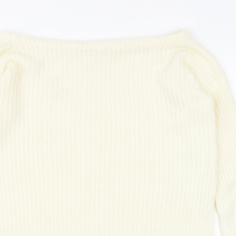 Womens UK Size S Missguided Ivory Pullover Jumper
