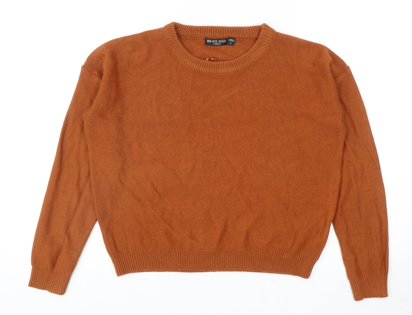 Womens UK Size S Brave Soul Brown Pullover Jumper