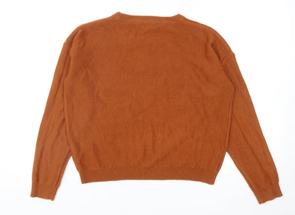 Womens UK Size S Brave Soul Brown Pullover Jumper
