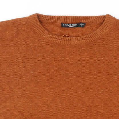 Womens UK Size S Brave Soul Brown Pullover Jumper
