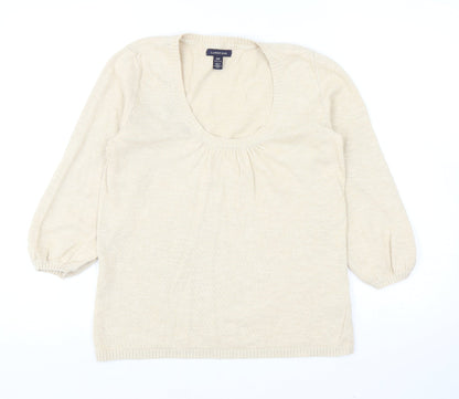 Womens UK Size S Lands End Beige Pullover Jumper