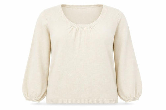 Womens UK Size S Lands End Beige Pullover Jumper