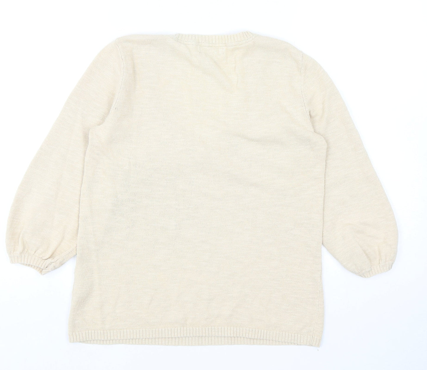 Womens UK Size S Lands End Beige Pullover Jumper