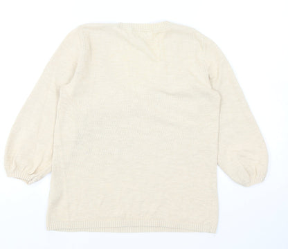 Womens UK Size S Lands End Beige Pullover Jumper