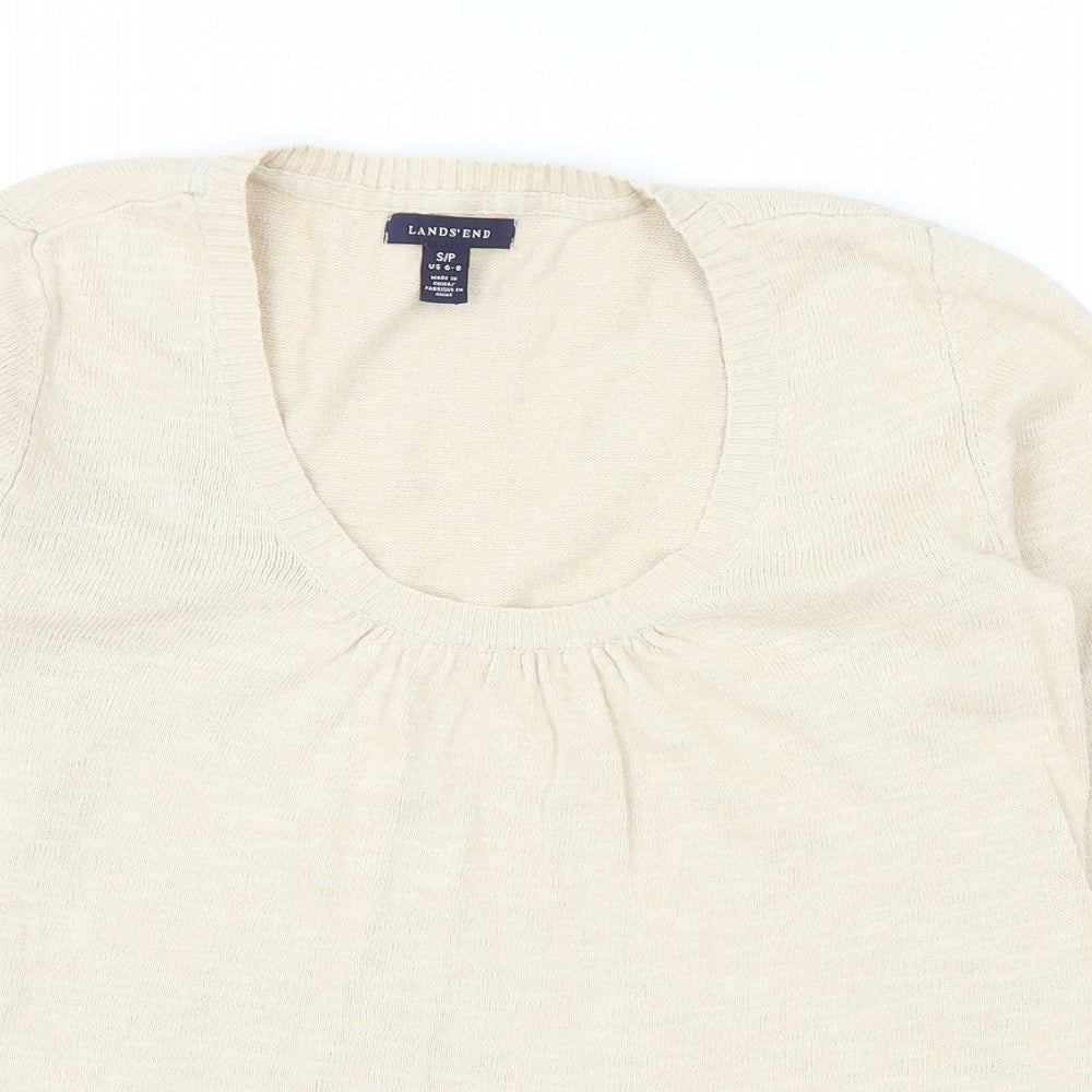 Womens UK Size S Lands End Beige Pullover Jumper