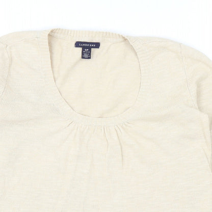 Womens UK Size S Lands End Beige Pullover Jumper