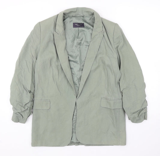 Marks and Spencer Womens Green Lyocell Jacket Blazer Size 8
