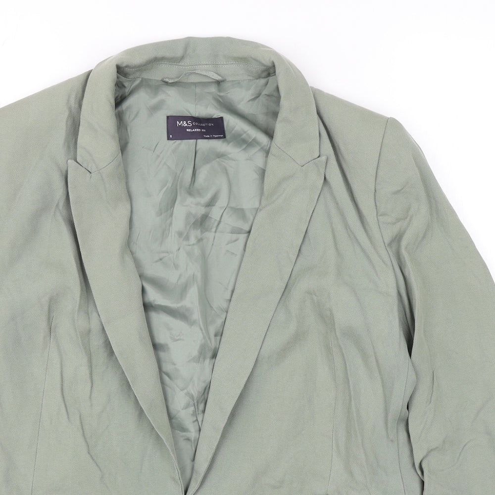 Marks and Spencer Womens Green Lyocell Jacket Blazer Size 8