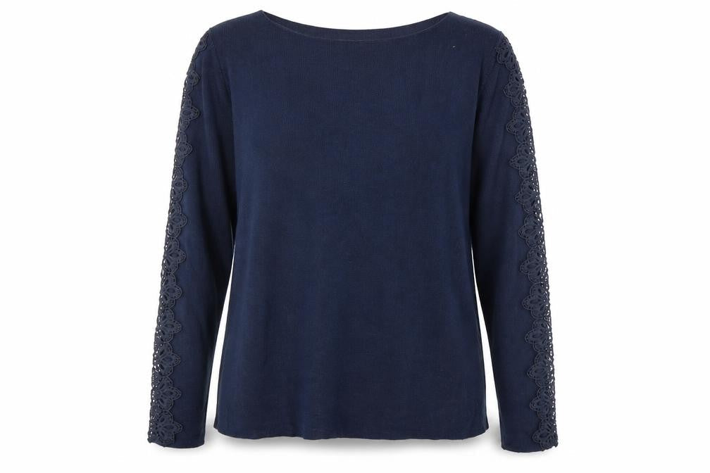 Womens UK Size 14 Apricot Blue Pullover Jumper