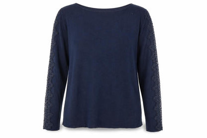 Womens UK Size 14 Apricot Blue Pullover Jumper