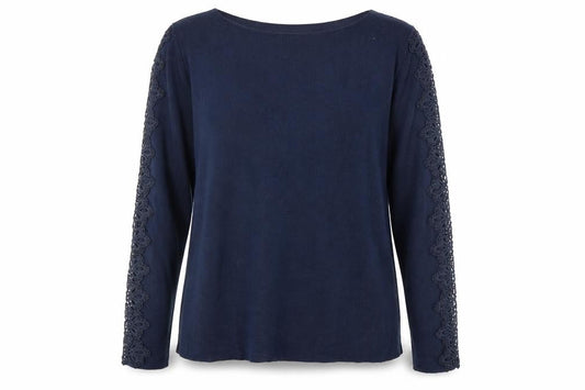 Womens UK Size 14 Apricot Blue Pullover Jumper
