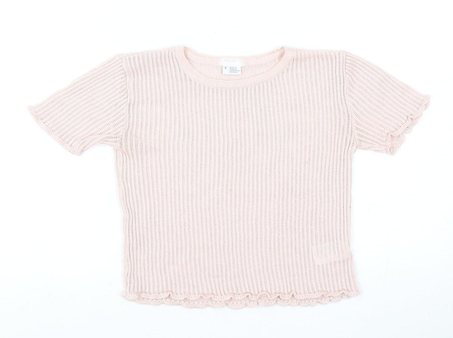 Womens UK Size S Cooperative Pink Basic T-Shirt
