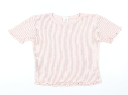 Womens UK Size S Cooperative Pink Basic T-Shirt