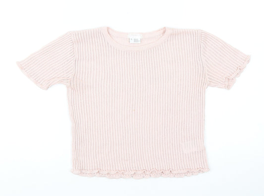 Womens UK Size S Cooperative Pink Basic T-Shirt