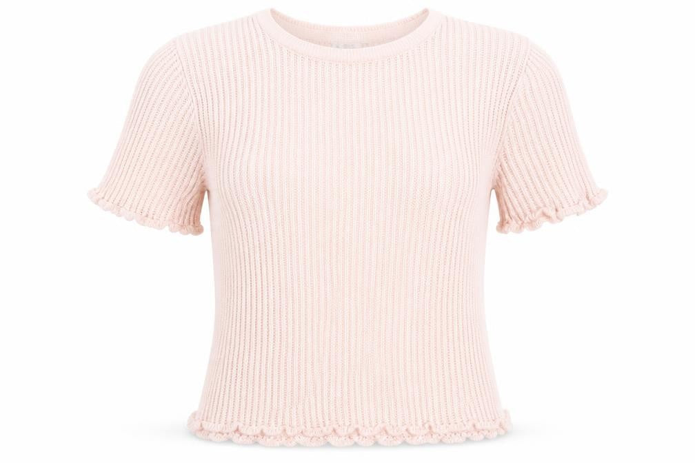 Womens UK Size S Cooperative Pink Basic T-Shirt