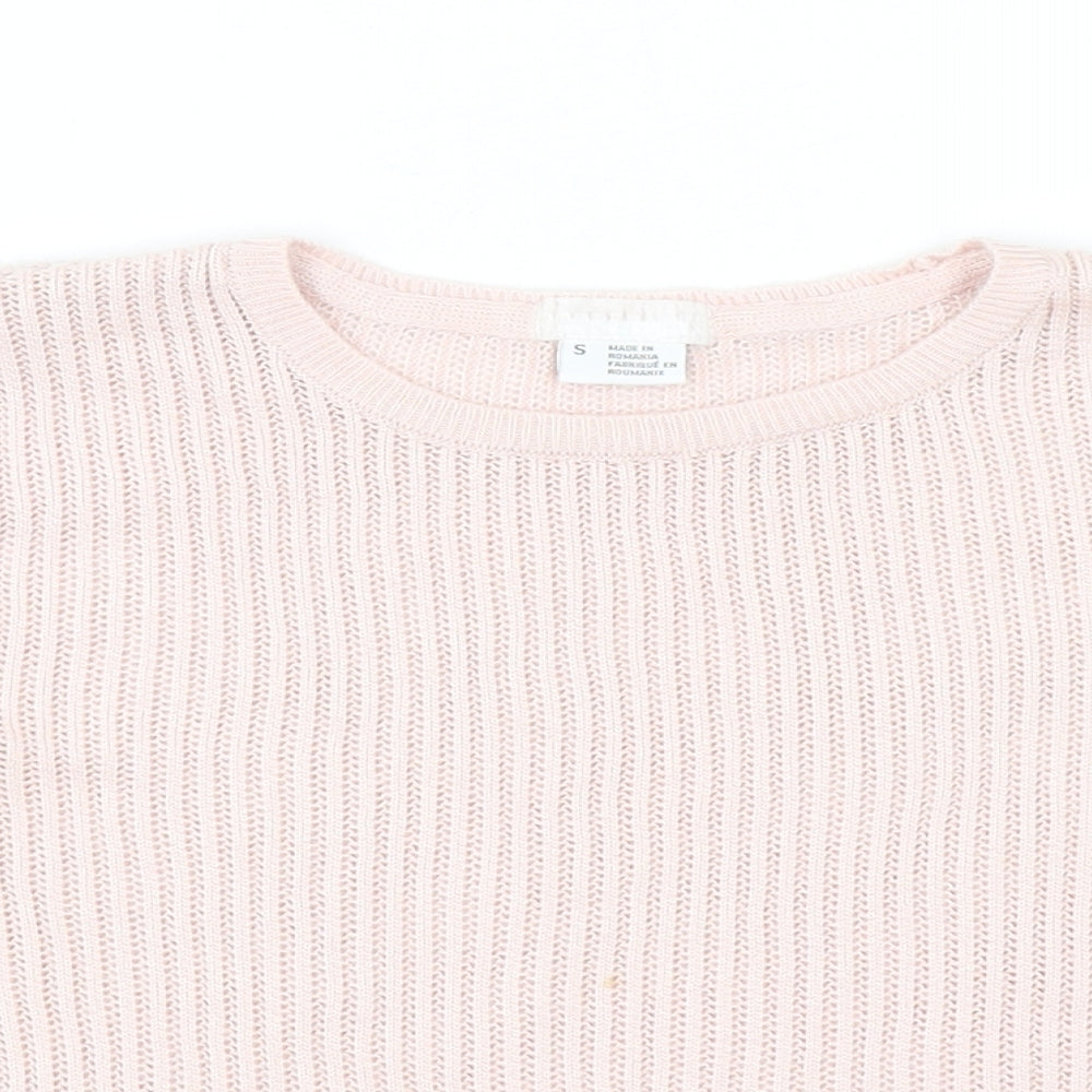 Womens UK Size S Cooperative Pink Basic T-Shirt