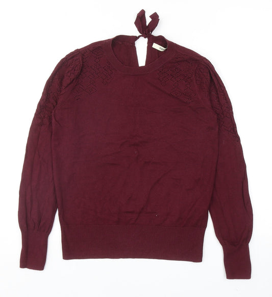 Womens UK Size S Oasis Red Pullover Jumper