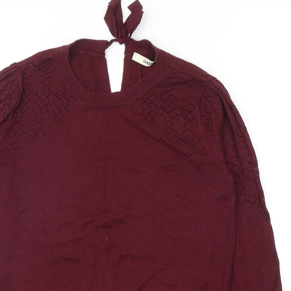 Womens UK Size S Oasis Red Pullover Jumper