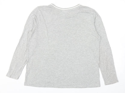 Fransa Womens Grey Polyester Basic T-Shirt Size L Roll Neck - Lace Detail