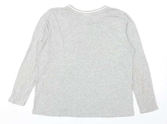 Fransa Womens Grey Polyester Basic T-Shirt Size L Roll Neck - Lace Detail