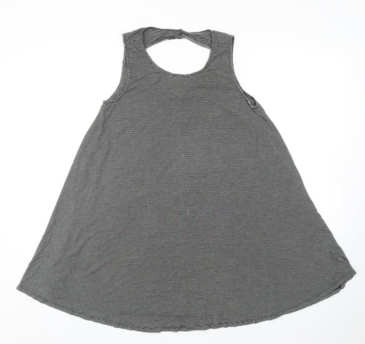 American Eagle Outfitters Womens Grey Striped Viscose Mini Size XS Scoop Neck Pullover