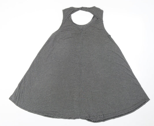 American Eagle Outfitters Womens Grey Striped Viscose Mini Size XS Scoop Neck Pullover