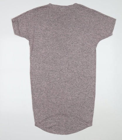Apricot Womens Purple Cotton T-Shirt Dress Size 10 Crew Neck Pullover