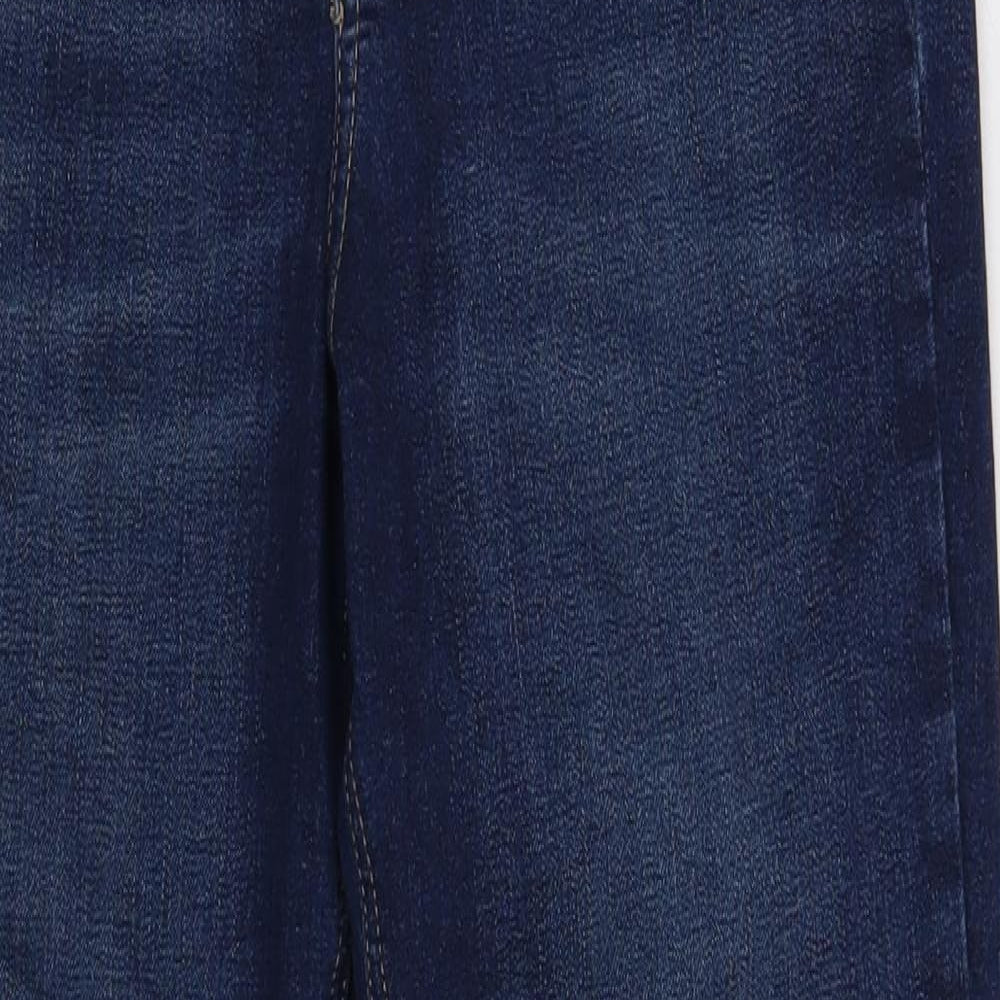 Topshop Womens Blue Cotton Skinny Jeans Size 28 in L32 in Regular Button