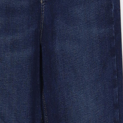 Topshop Womens Blue Cotton Skinny Jeans Size 28 in L32 in Regular Button