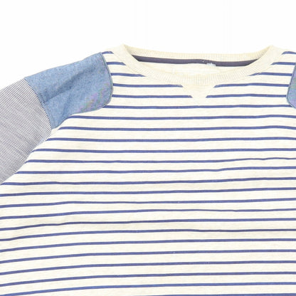 Matalan Boys Blue Striped Cotton Pullover Sweatshirt Size 12-13 Years Pullover
