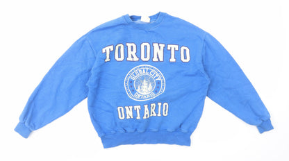Womens UK Size XS Pull&Bear Blue Pullover Sweatshirt
