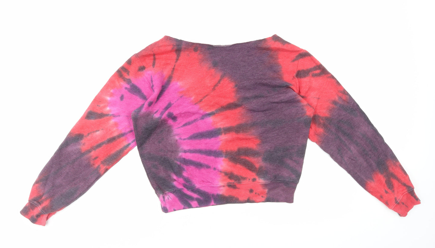 PINK Womens Multicoloured Cotton Pullover Sweatshirt Size S Pullover