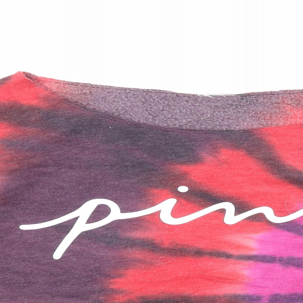 PINK Womens Multicoloured Cotton Pullover Sweatshirt Size S Pullover